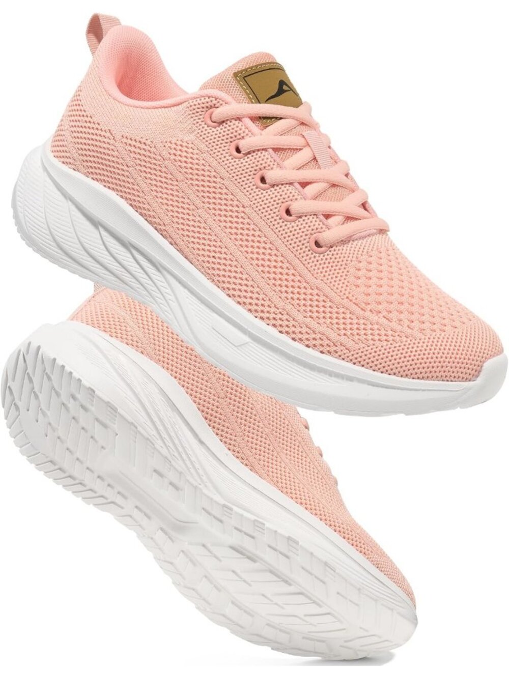 Women's Pink Walking Shoes Breathable Knit Tennis Sneakers For Work Gym Travel